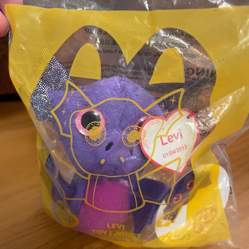 Levi TY Teenie Beanie Boos Purple Bat 4in McDonalds Plush 2020 (SKU 86TO)